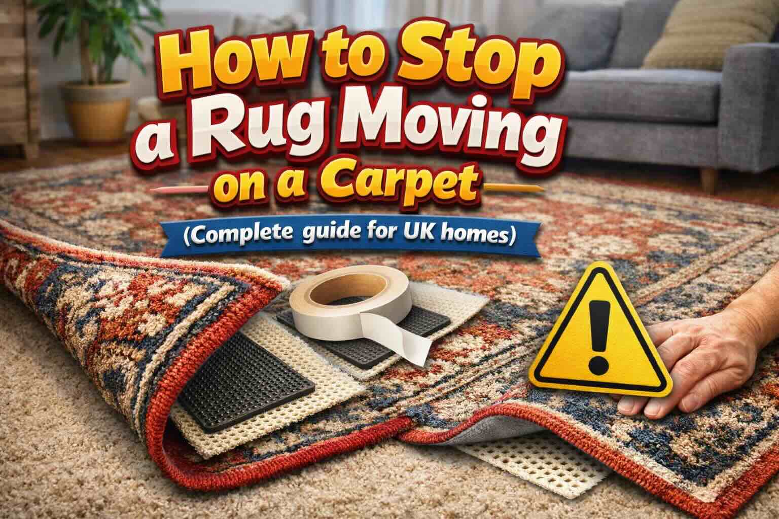 How to Stop a Rug Moving on a Carpet (Complete guide for UK homes)