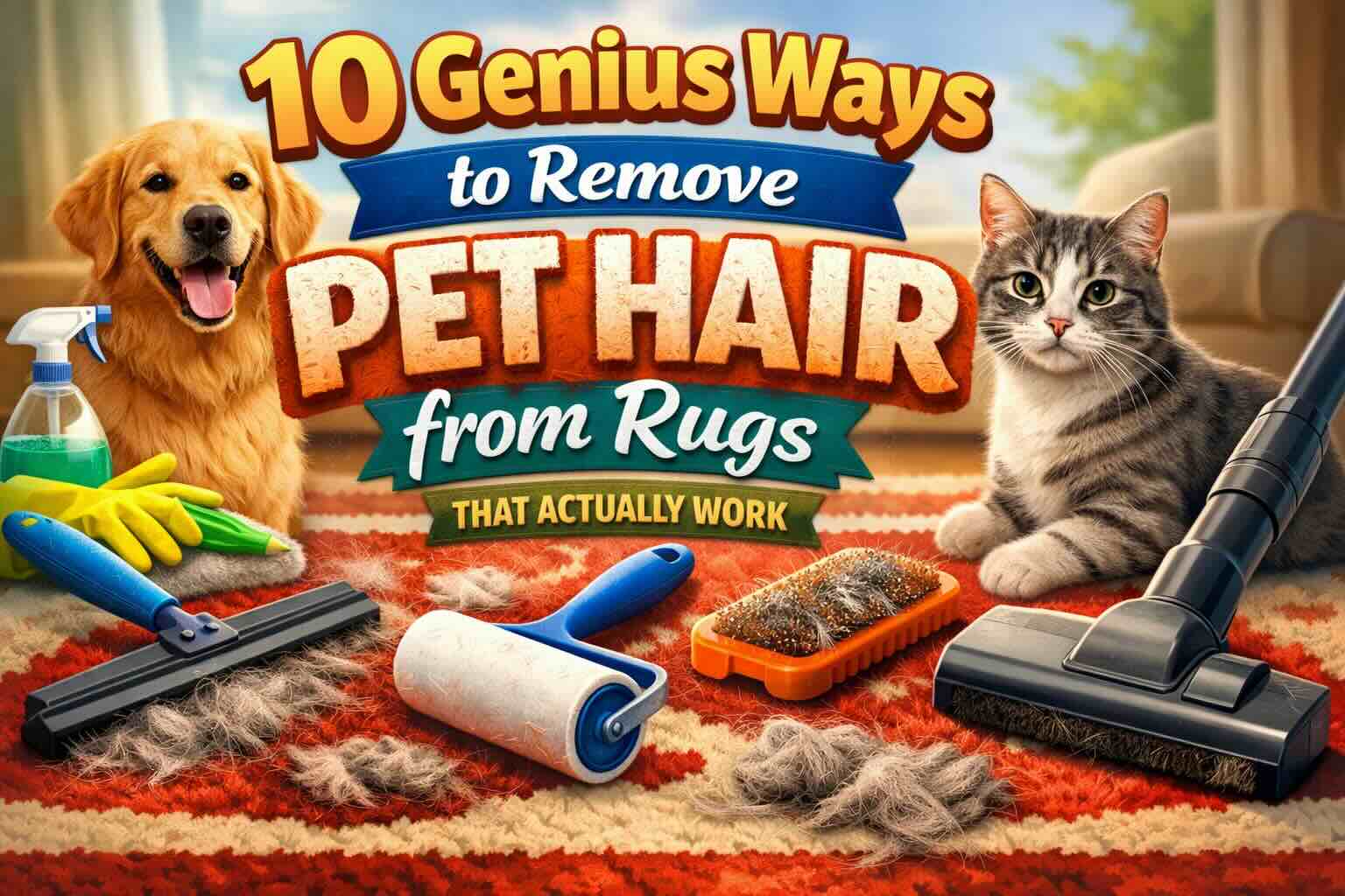 how to remove pet hair from rugs
