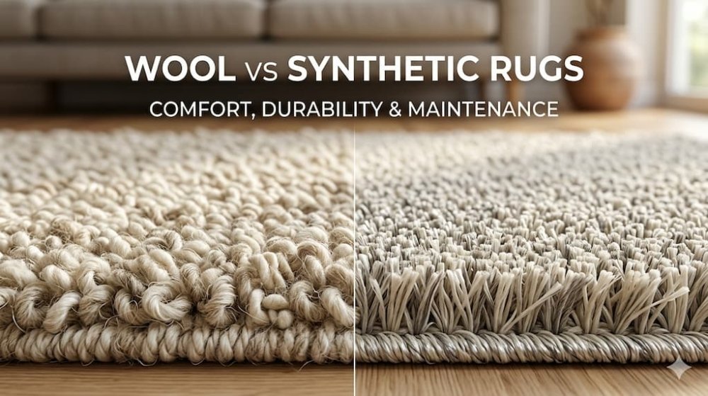 Wool Rugs vs Synthetic Rugs: Comfort, Durability and Maintenance in Real Life - beUNIQ