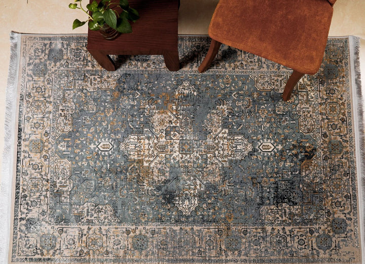 Modern Faded Area Rug Amelia Vintage Design 5mm Pile - beUNIQ - Amelia rug - 60cm x 180cm - bedroom rug