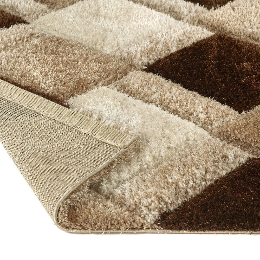 Origins 3D Geo Shaggy Beige Carved Geometric Polyester Rug - beUNIQ - 3D carved rug - 060X110 - beige shaggy rug