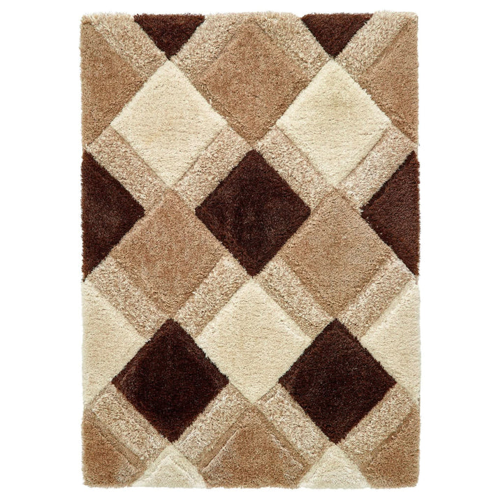 Origins 3D Geo Shaggy Beige Carved Geometric Polyester Rug - beUNIQ - 3D carved rug - 060X110 - beige shaggy rug
