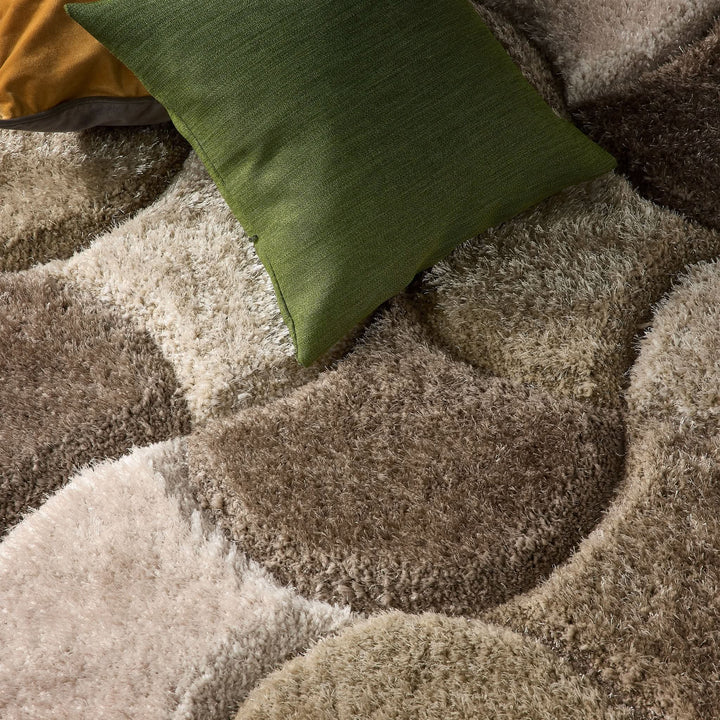 Origins 3D Scallop Neutral Carved Rug Soft Textured Floor Covering - beUNIQ - 3D Scallop Rug - 80x150 - Anti - shed Rug
