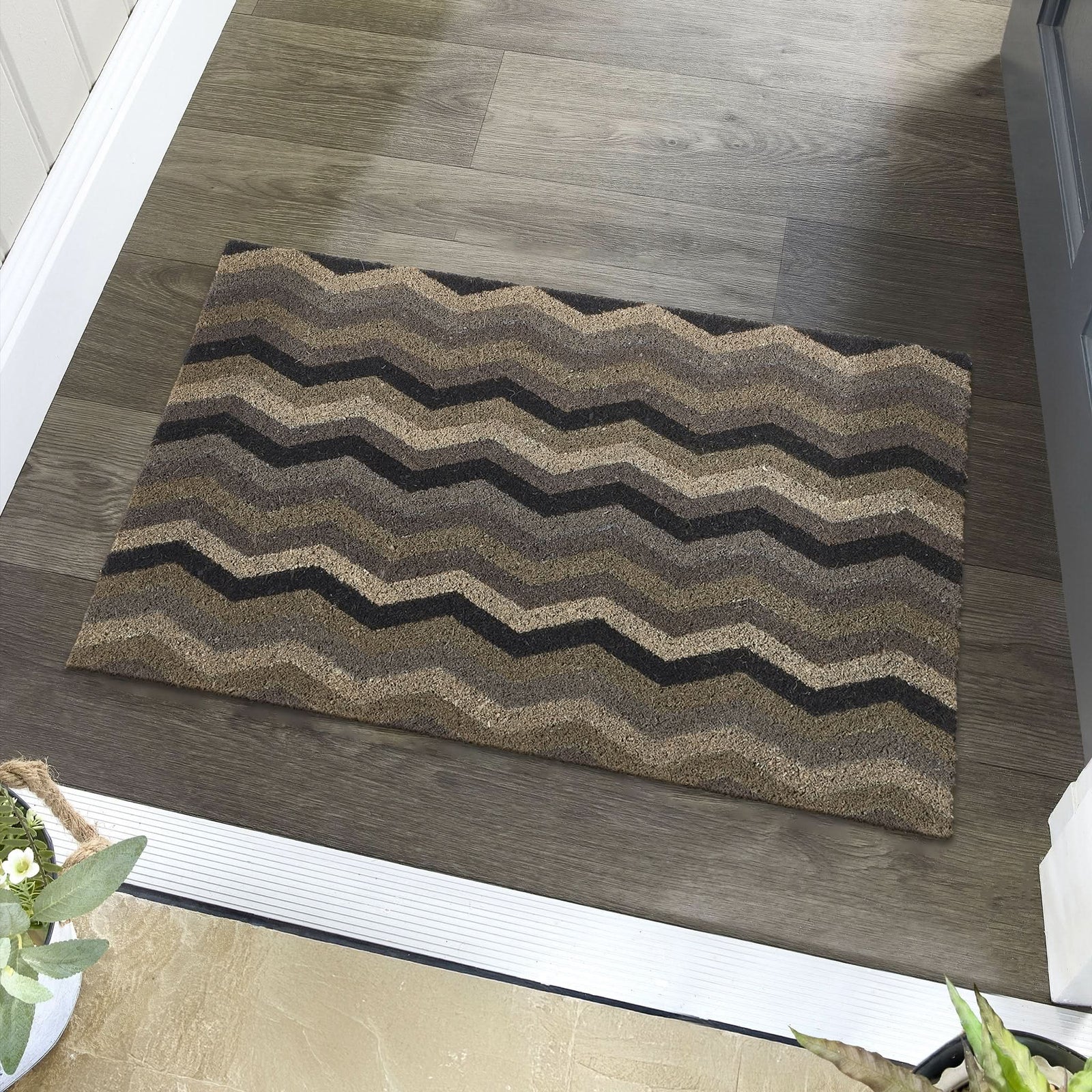 My Mat Ocean Zig Zag Printed Coir Doormat 45x75 cm - beUNIQ - Coir Doormat - Created by Product Upload