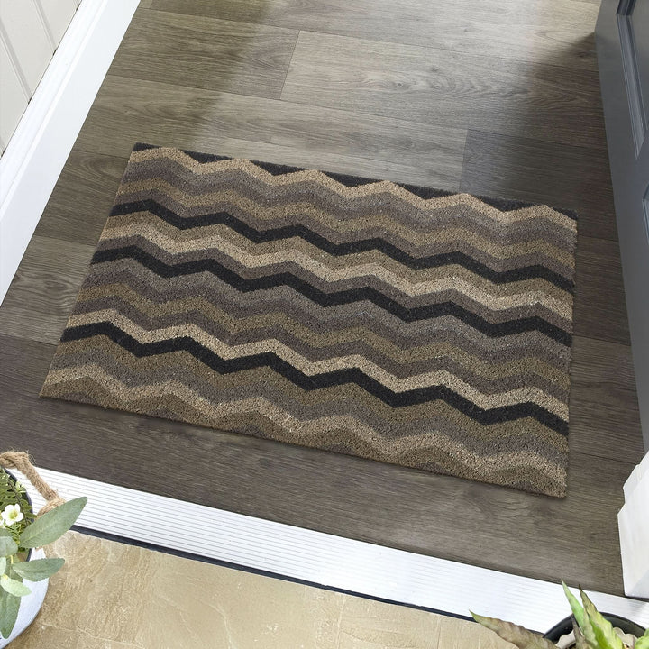My Mat Ocean Zig Zag Printed Coir Doormat 45x75 cm - beUNIQ - Coir Doormat - Created by Product Upload