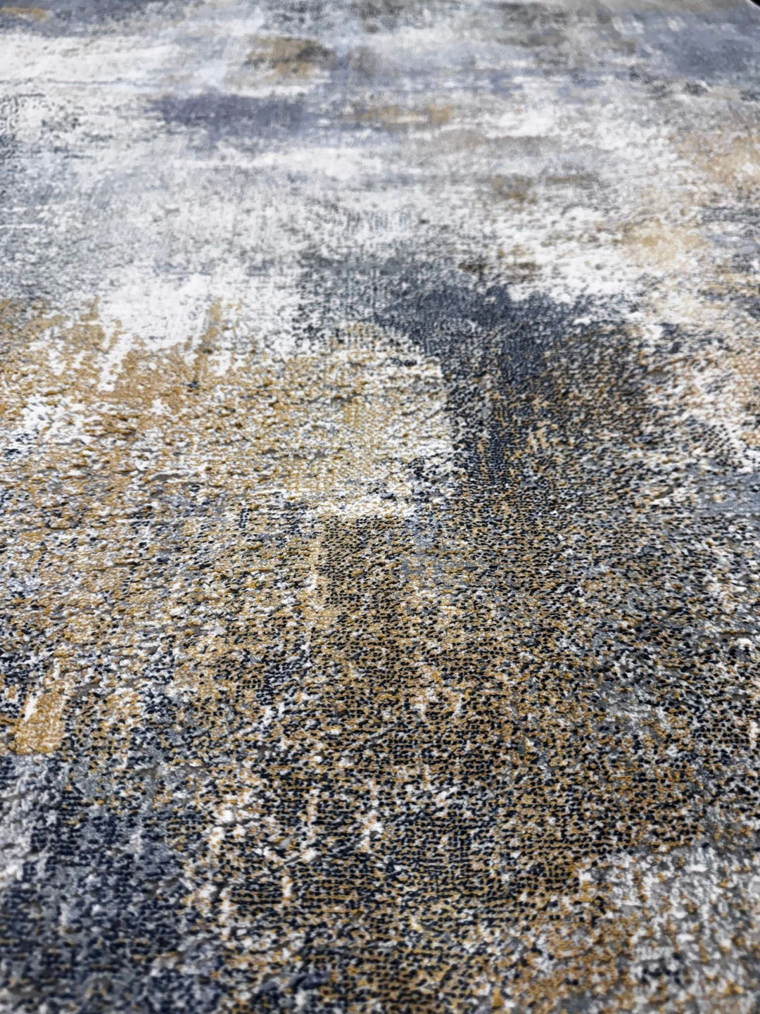 Amelia Modern Area Rug Abstract Design Grey Yellow - beUNIQ - abstract rug - 60cm x 180cm - Amelia rug
