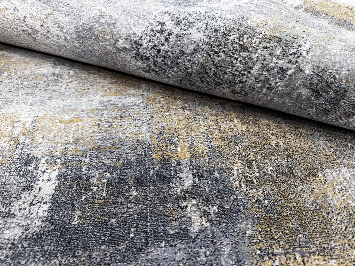 Amelia Modern Area Rug Abstract Design Grey Yellow - beUNIQ - abstract rug - 60cm x 180cm - Amelia rug