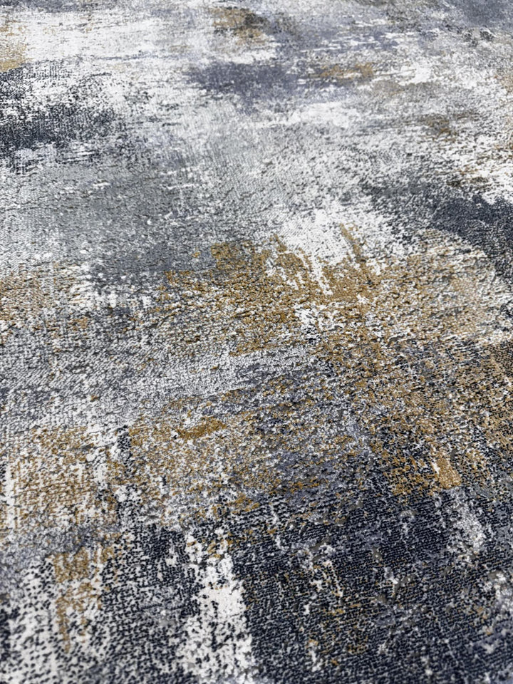 Amelia Modern Area Rug Abstract Design Grey Yellow - beUNIQ - abstract rug - 60cm x 180cm - Amelia rug