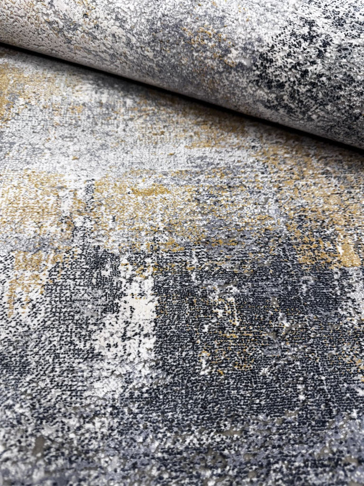 Amelia Modern Area Rug Abstract Design Grey Yellow - beUNIQ - abstract rug - 60cm x 180cm - Amelia rug