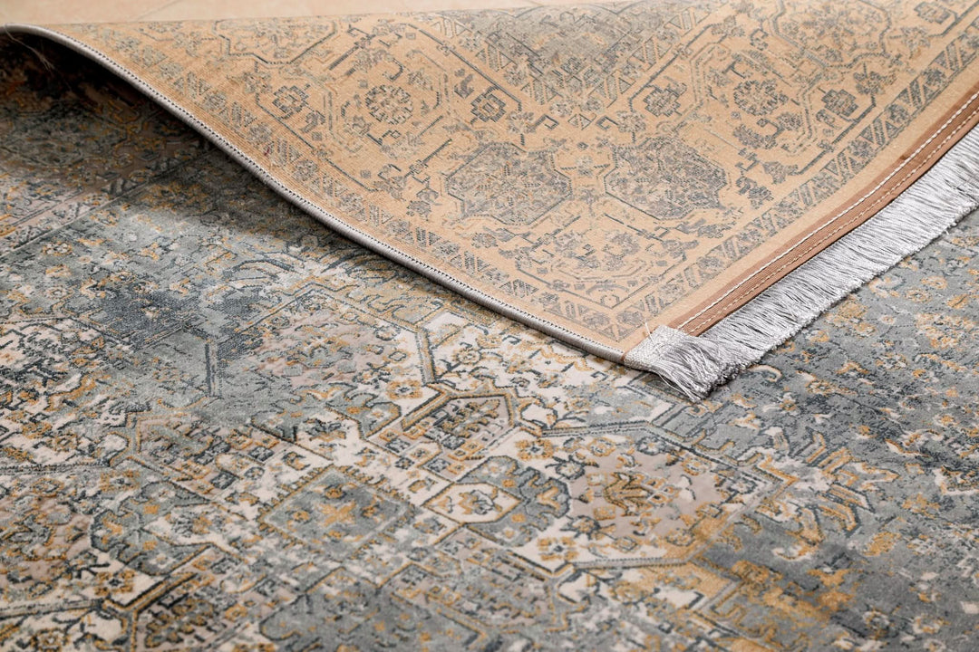 Modern Faded Area Rug Amelia Vintage Design 5mm Pile - beUNIQ - Amelia rug - 60cm x 180cm - bedroom rug