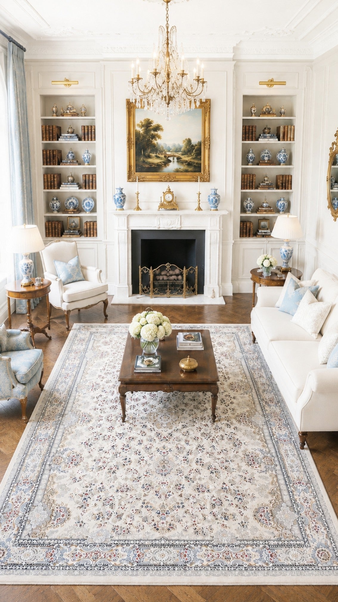 Cream Classic Floral Rug