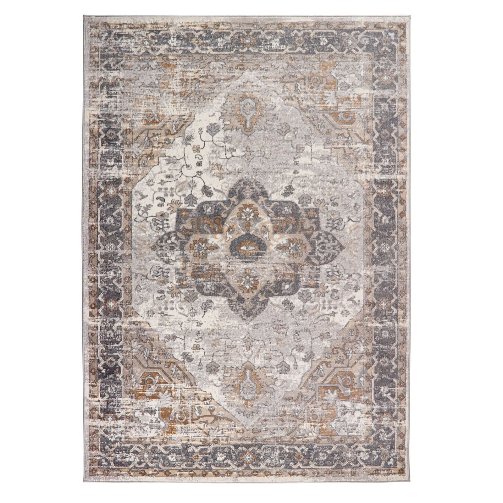 Origins Alexandra Vintage Persian Style Distressed Cream Grey Rug - beUNIQ - cream and grey rug - 80cm x 150cm - Created by Product Upload