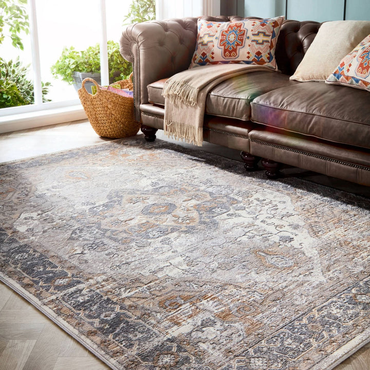 Origins Alexandra Vintage Persian Style Distressed Cream Grey Rug - beUNIQ - cream and grey rug - 80cm x 150cm - Created by Product Upload