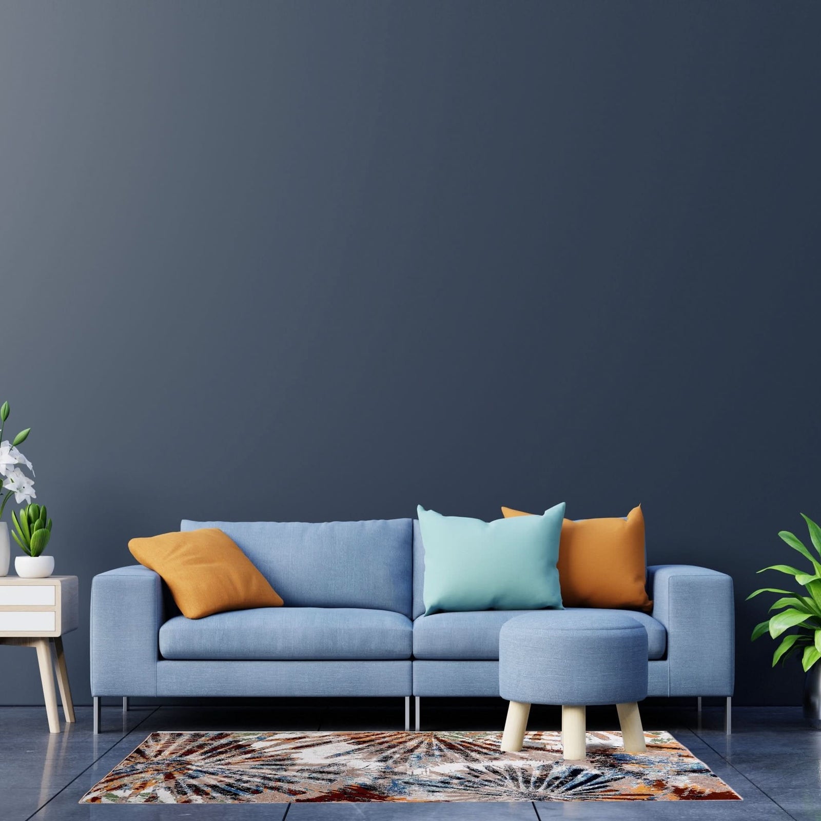 Modern Area Rug Abstract Non - Shedding - beUNIQ - abstract rug - Round 100cm x 100cm - Amelia rug