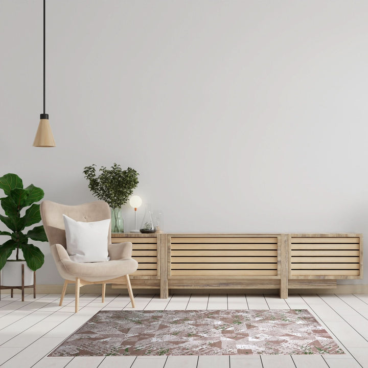 Modern Area Rug Amelia Abstract Pattern Polypropylene 5mm Pile - beUNIQ - abstract rug - Round 100cm x 100cm - Amelia rug
