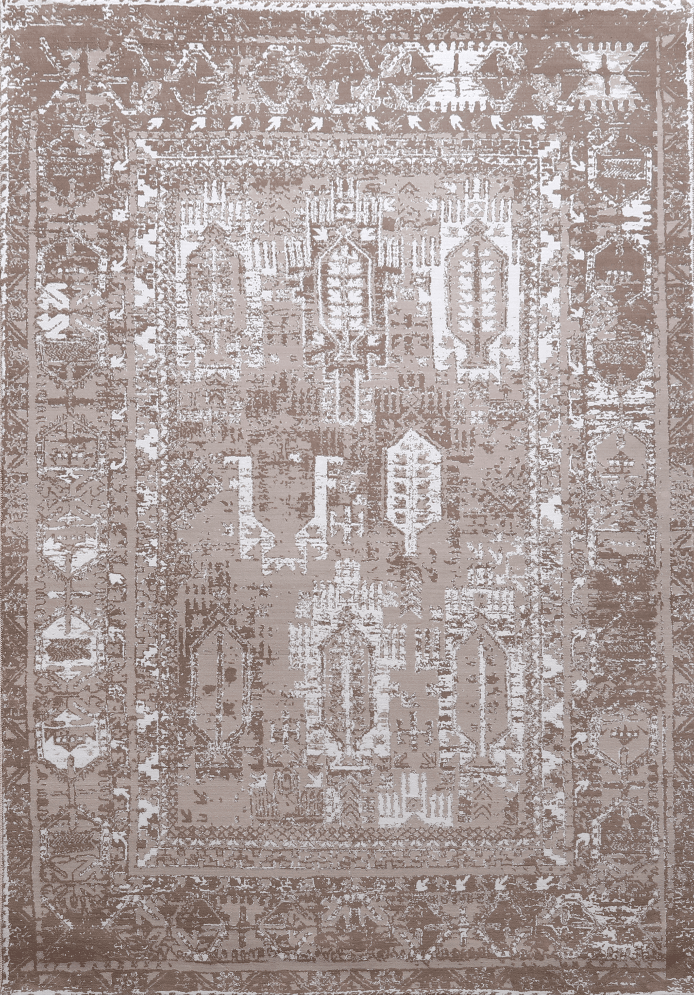 Bohemian Area Rug Amelia AM011 Stain Resistant Polypropylene Beige - beUNIQ - Amelia collection - Round 100cm x 100cm - area rug