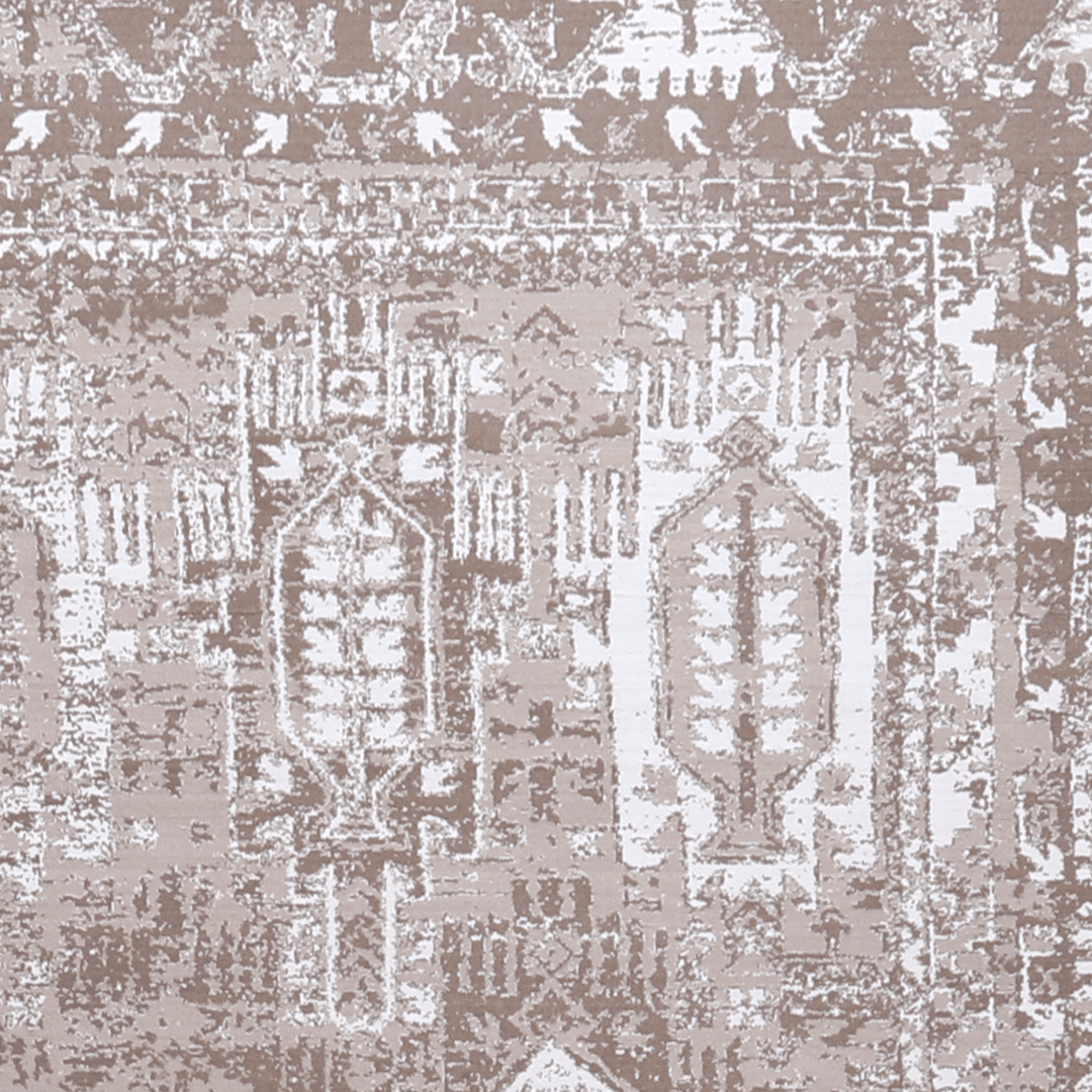 Bohemian Area Rug Amelia AM011 Stain Resistant Polypropylene Beige - beUNIQ - Amelia collection - Round 100cm x 100cm - area rug