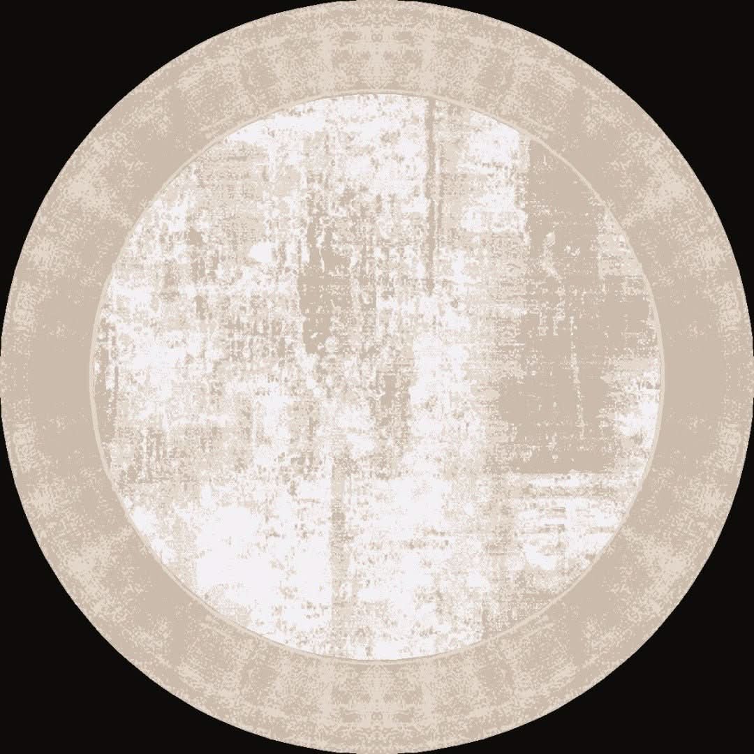 Bohemian Area Rug Amelia Stain Resistant Polypropylene Beige - beUNIQ - Amelia collection - Round 100cm x 100cm - area rug