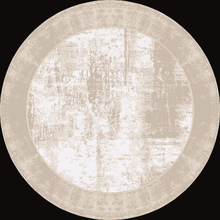 Bohemian Area Rug Amelia Stain Resistant Polypropylene Beige - beUNIQ - Amelia collection - Round 100cm x 100cm - area rug