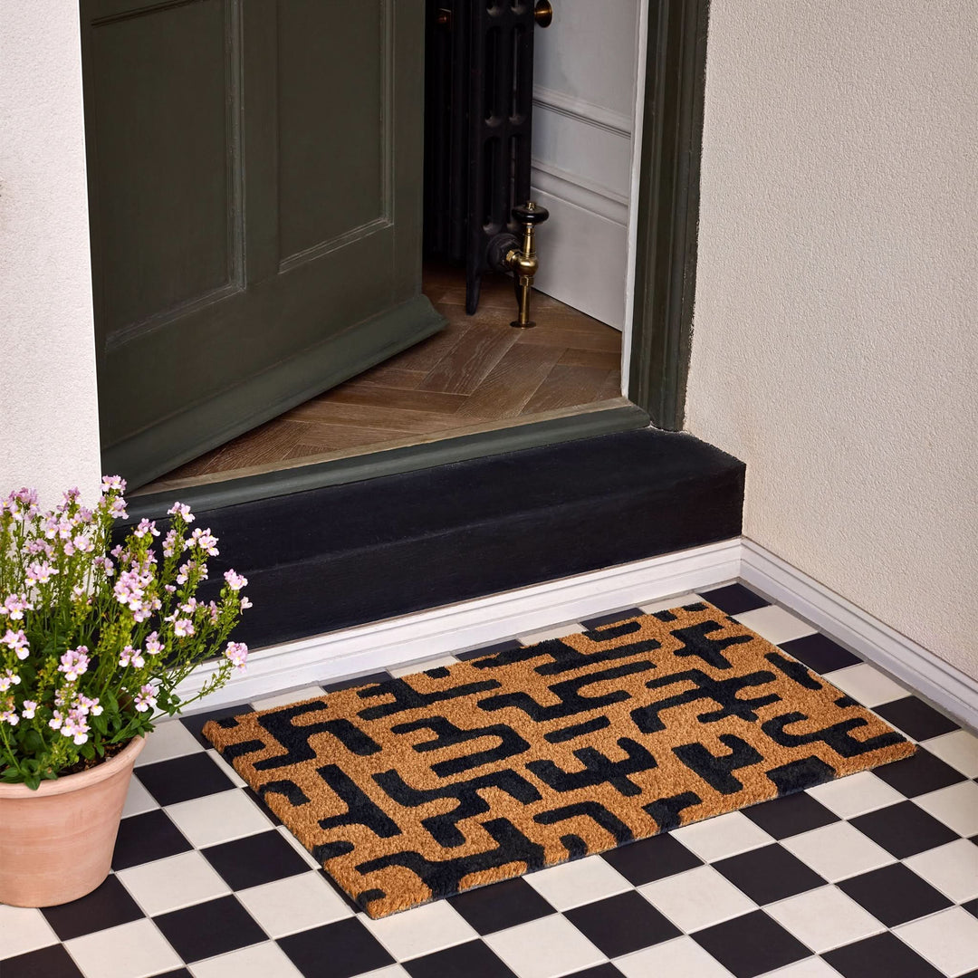 Phoenox Textiles My Mat Coir Doormat Abstract Maze 45x75cm - beUNIQ - 45x75cm doormat - abstract maze doormat