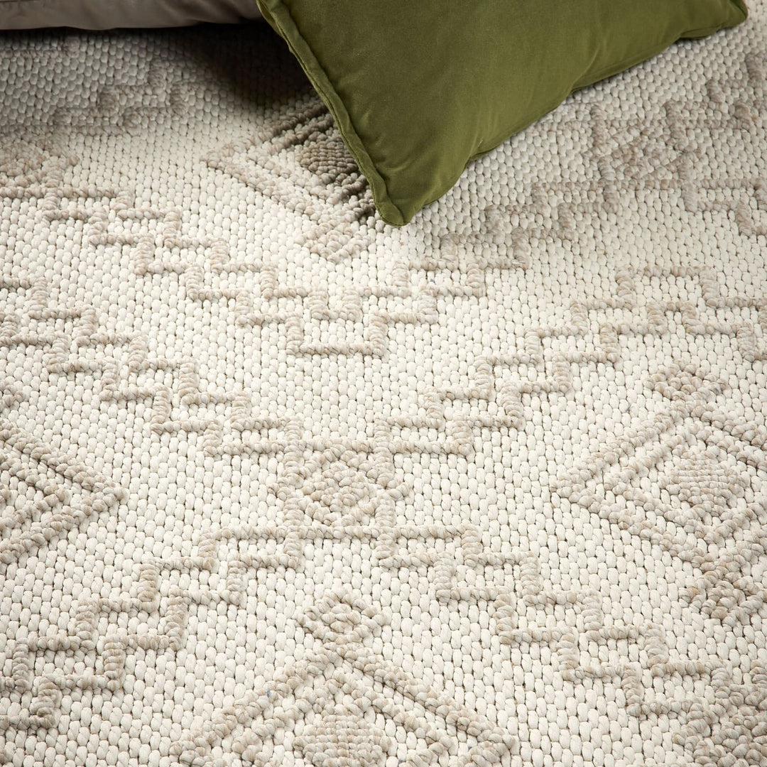 Origins Atlas Diamond Rectangular Rug Cream Raised Pattern - beUNIQ - cream diamond rug - 120x170 - Created by Product Upload