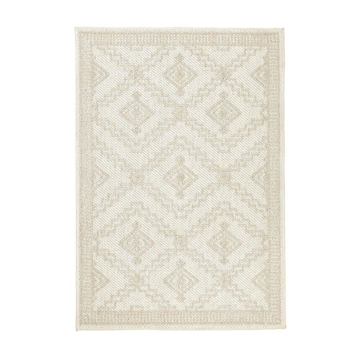 Origins Atlas Diamond Rectangular Rug Cream Raised Pattern - beUNIQ - cream diamond rug - 120x170 - Created by Product Upload