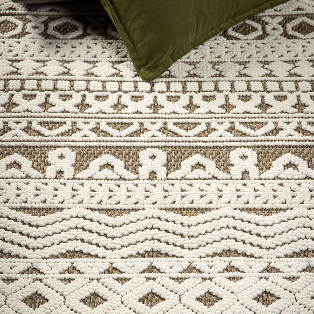 Origins Atlas Graphic Coffee Rug Block Stripe Polyester - beUNIQ - Coffee Block Stripe Rug - 120x170 - Created by Product Upload