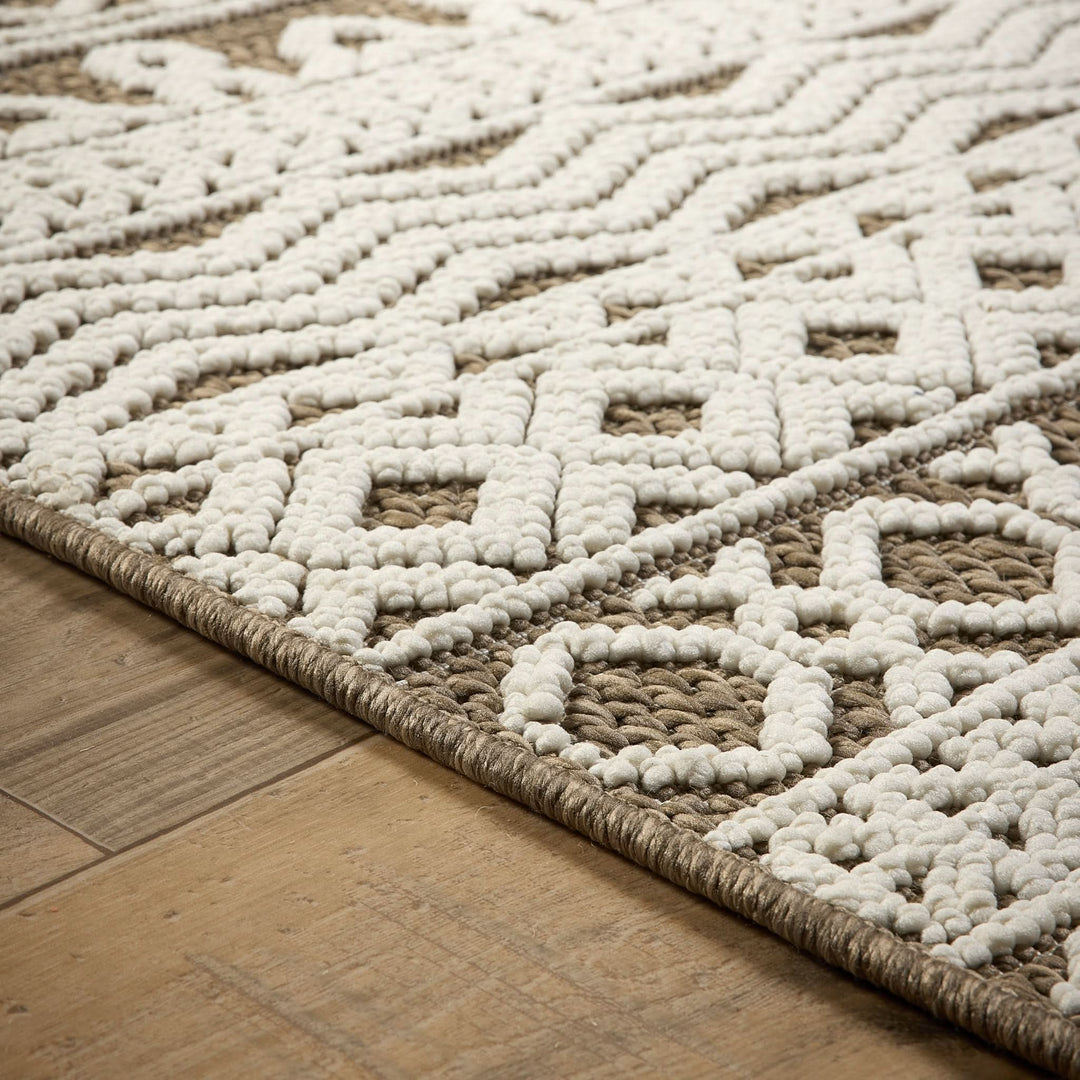 Origins Atlas Graphic Coffee Rug Block Stripe Polyester - beUNIQ - Coffee Block Stripe Rug - 120x170 - Created by Product Upload