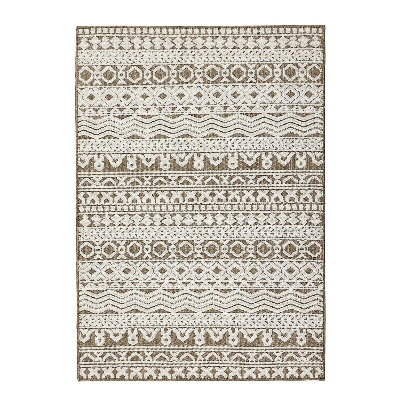 Origins Atlas Graphic Coffee Rug Block Stripe Polyester - beUNIQ - Coffee Block Stripe Rug - 120x170 - Created by Product Upload
