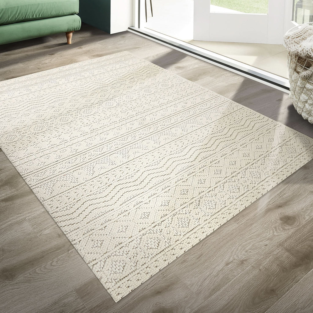 Origins Atlas Graphic Cream Patterned Rug - beUNIQ - cream patterned rug - 120x170 - Created by Product Upload