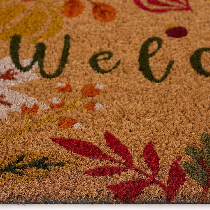 My Mat Autumnal Welcome Coir Doormat 40x60cm Natural Coconut - beUNIQ - autumnal doormat - coir mat