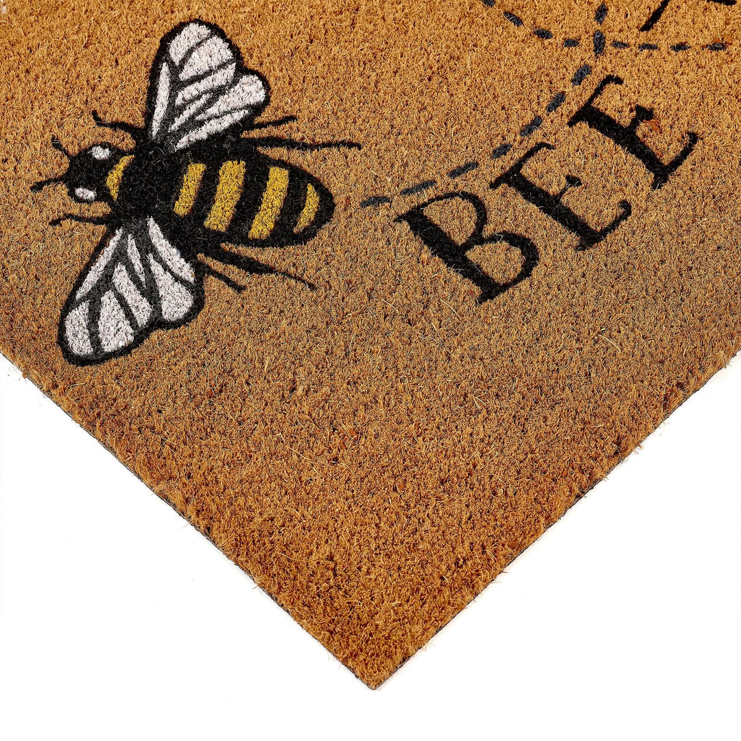 My Mat Bee Happy Printed Coir Doormat 45x75cm - beUNIQ - Bee Happy Doormat - Coir Entrance Mat