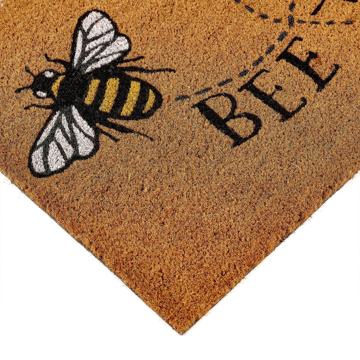 My Mat Bee Happy Printed Coir Doormat 45x75cm - beUNIQ - Bee Happy Doormat - Coir Entrance Mat