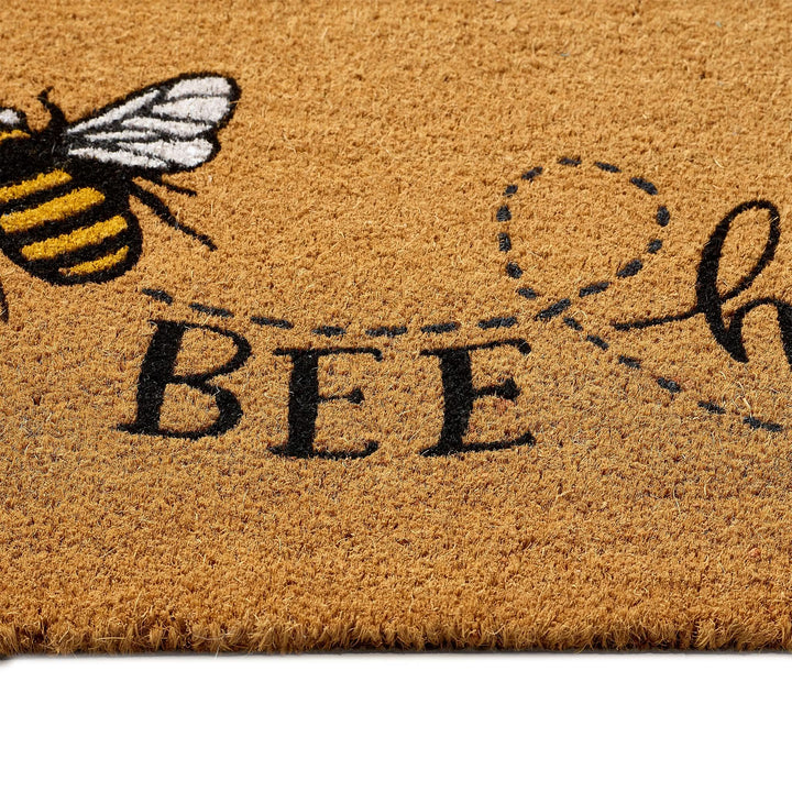 My Mat Bee Happy Printed Coir Doormat 45x75cm - beUNIQ - Bee Happy Doormat - Coir Entrance Mat