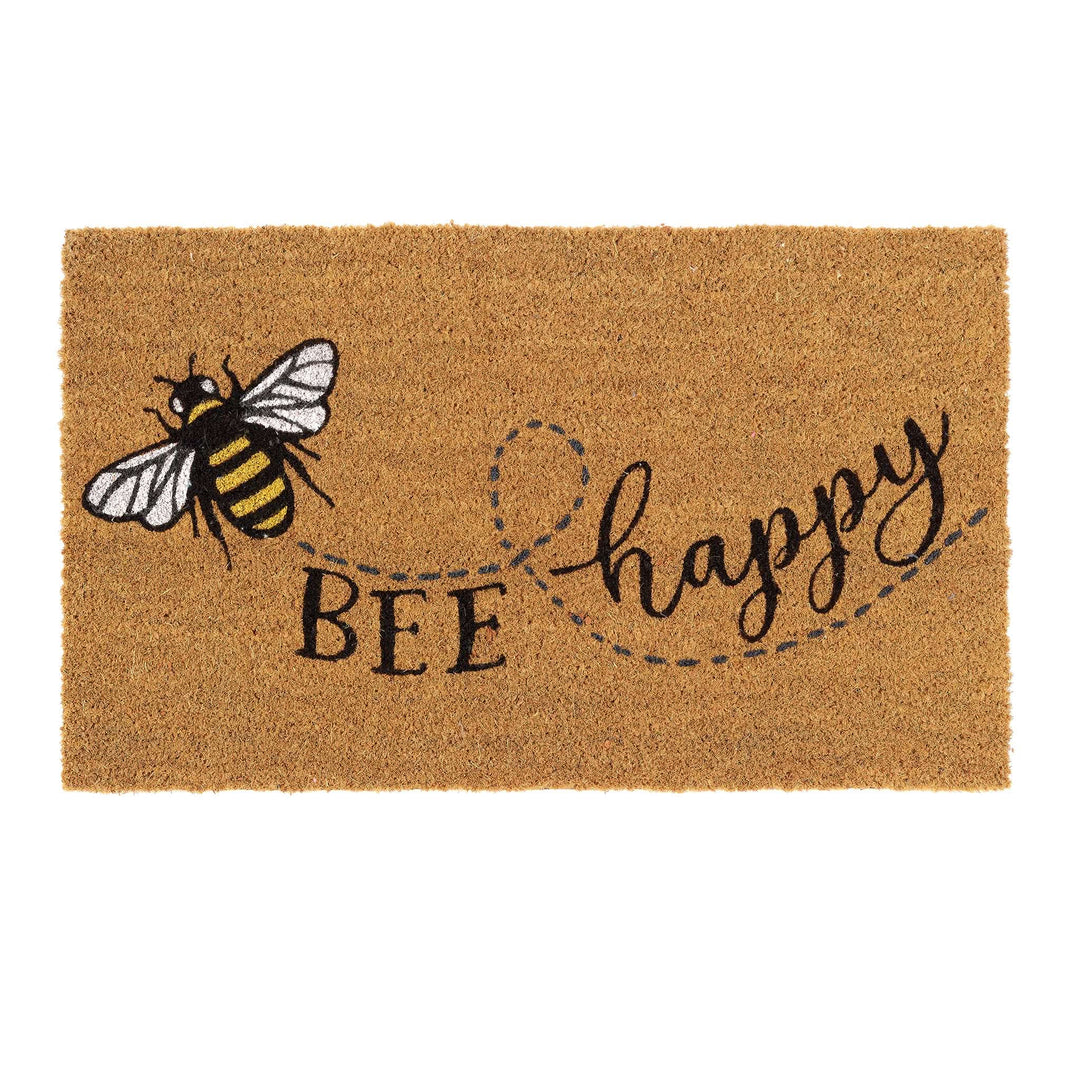 My Mat Bee Happy Printed Coir Doormat 45x75cm - beUNIQ - Bee Happy Doormat - Coir Entrance Mat