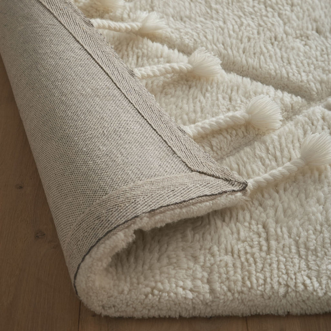 Origins Berber Diamond Ivory Wool Rug - Soft Geometric Textured Design - beUNIQ - Berber rug - 120cm x 170cm - Created by Product Upload
