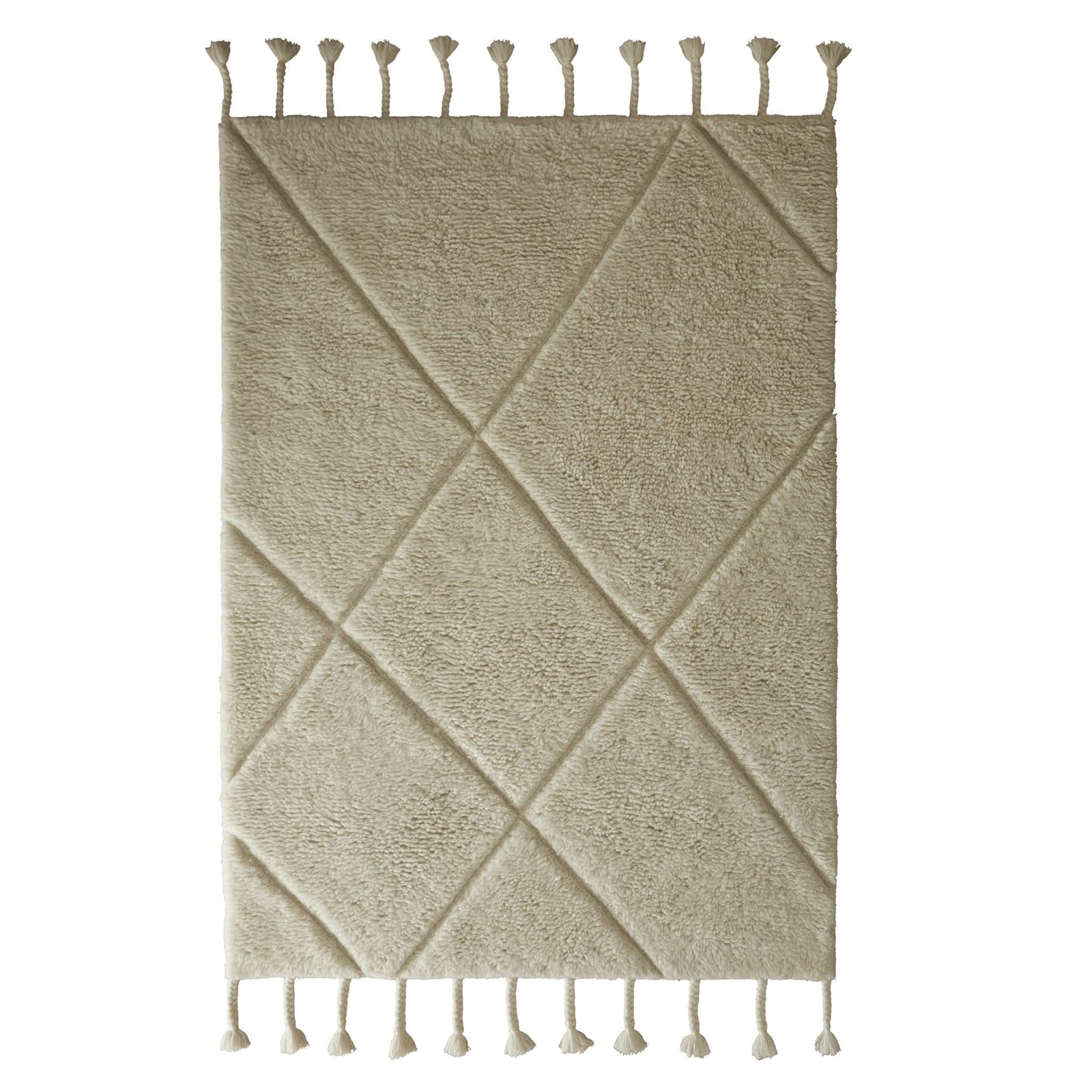 Origins Berber Diamond Ivory Wool Rug - Soft Geometric Textured Design - beUNIQ - Berber rug - 120cm x 170cm - Created by Product Upload
