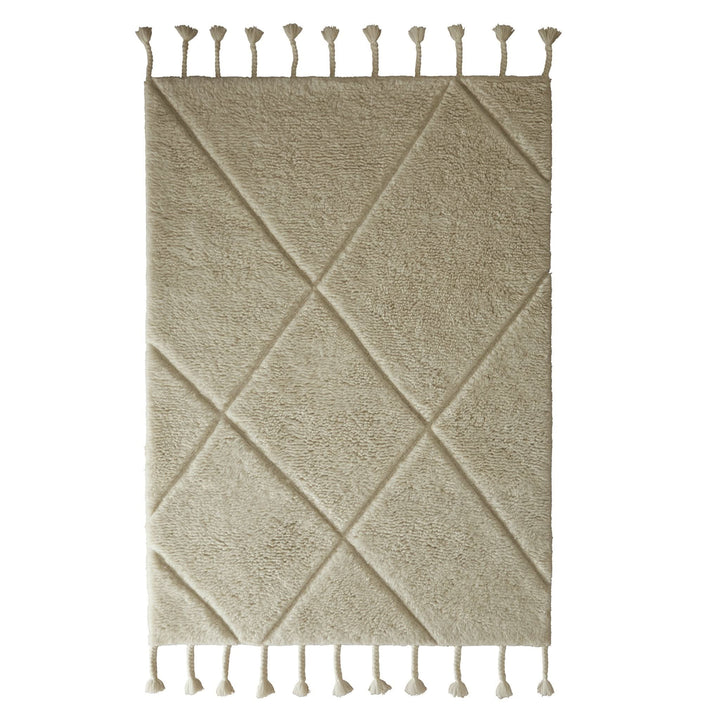 Origins Berber Diamond Ivory Wool Rug - Soft Geometric Textured Design - beUNIQ - Berber rug - 120cm x 170cm - Created by Product Upload