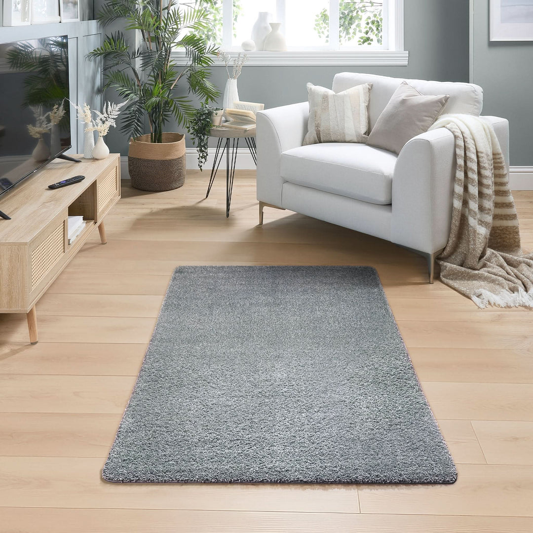 My Rug Fleck Blue Durable Machine Washable Recycled Polypropylene Rug - beUNIQ - blue rug - 60x100 - British made rug