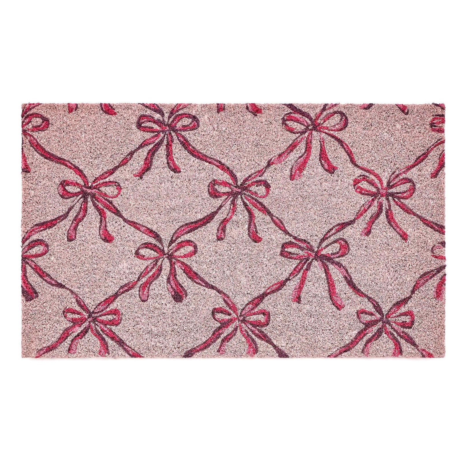 Phoenox Textiles Printed Coir Door Mat Blush Bows 45x75cm - beUNIQ - blush bow mat - coir door mat