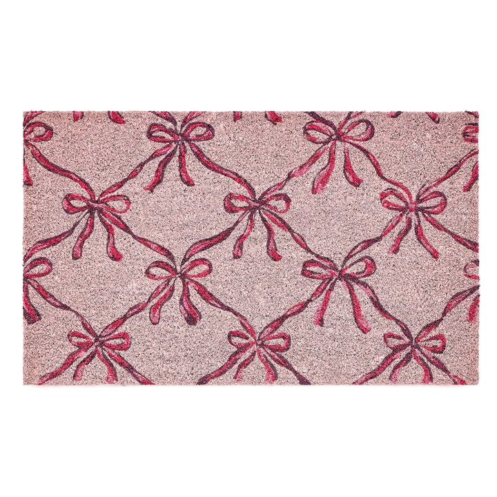 Phoenox Textiles Printed Coir Door Mat Blush Bows 45x75cm - beUNIQ - blush bow mat - coir door mat