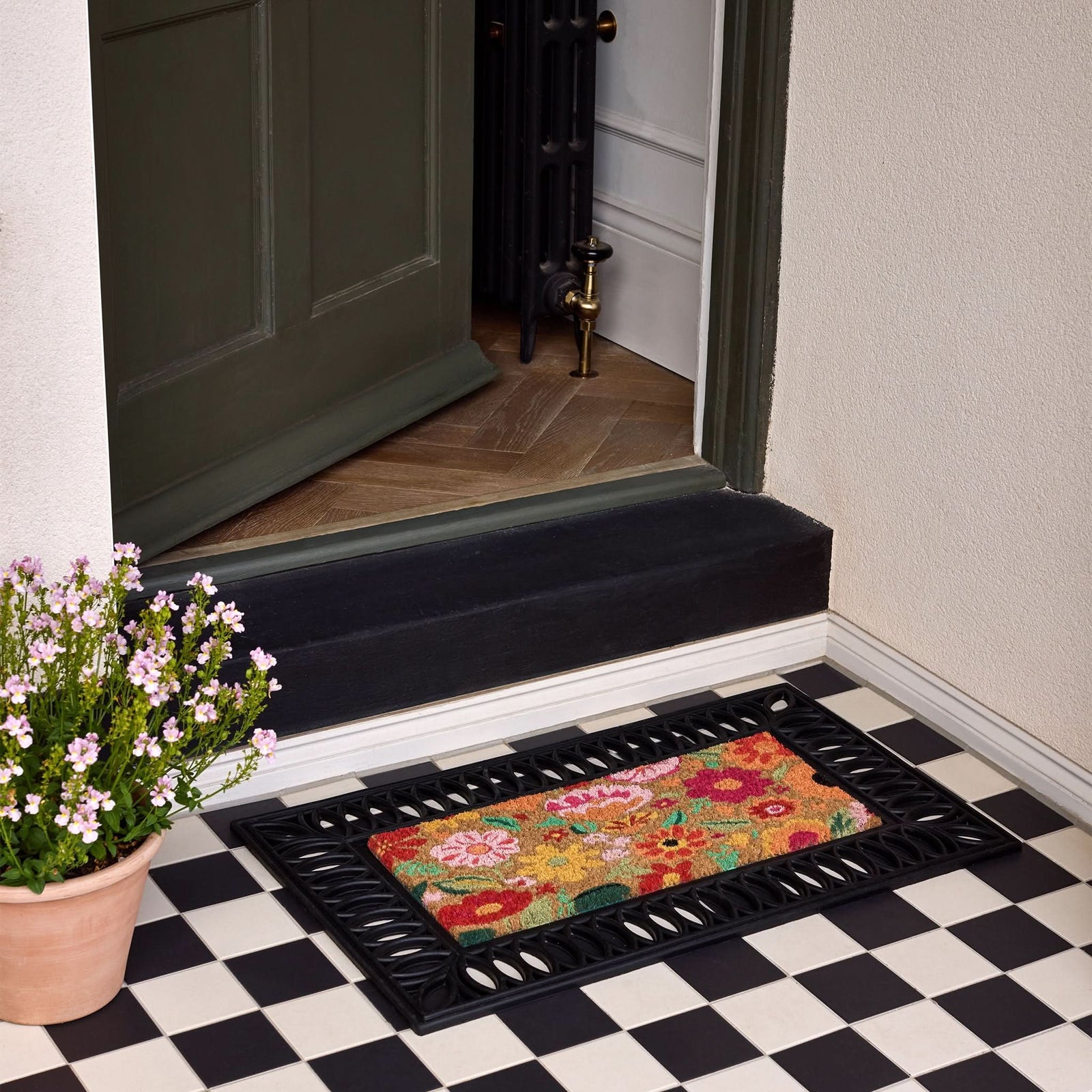 My Mat Bright Blooms Coir Doormat Insert 23x53cm - beUNIQ - coconut fibre mat - coir doormat