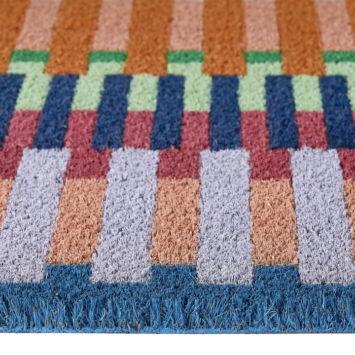 My Mat Printed Coir Doormat Bright Broken Stripe 45x75cm - beUNIQ - bright stripe mat - coir doormat