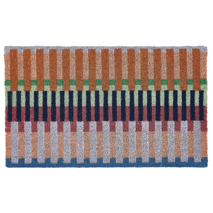 My Mat Printed Coir Doormat Bright Broken Stripe 45x75cm - beUNIQ - bright stripe mat - coir doormat
