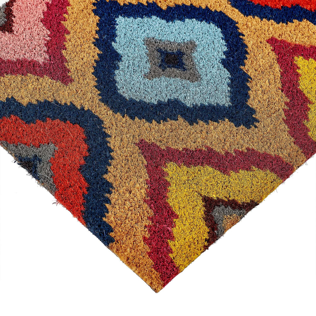 My Mat Printed Coir Doormat Bright Ikat 45x75cm - beUNIQ - coir doormat - Created by Product Upload