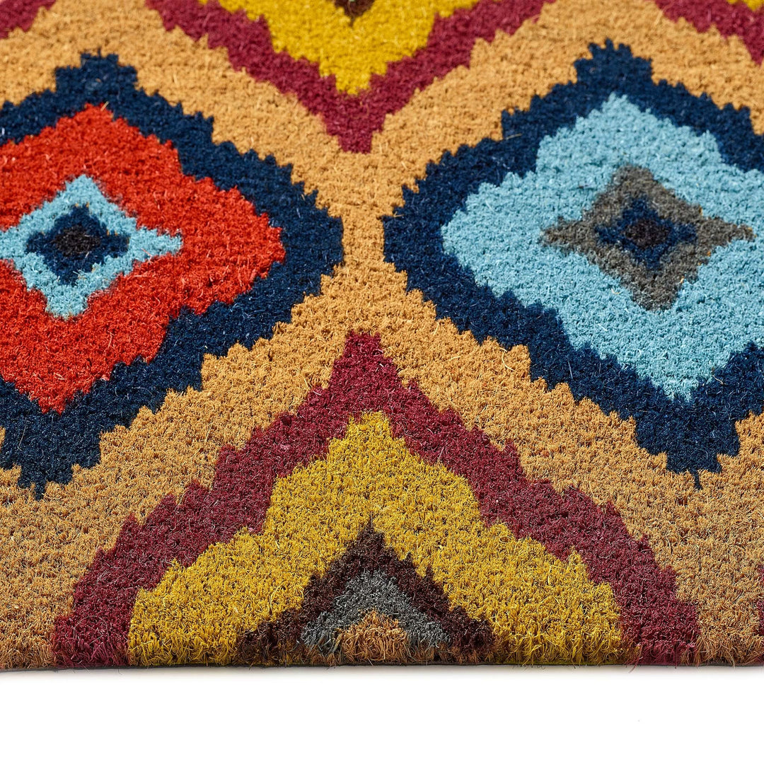 My Mat Printed Coir Doormat Bright Ikat 45x75cm - beUNIQ - coir doormat - Created by Product Upload