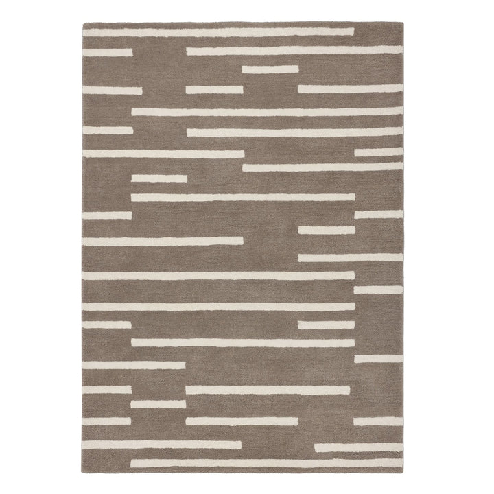 Origins Broken Stripe Beige Wool Patterned Living Room Rug - beUNIQ - beige stripe rug - 80x150 - Created by Product Upload