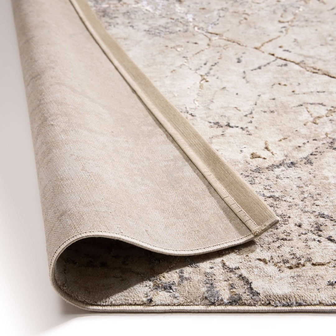 Origins Calacatta Earth Marble Design Rug - beUNIQ - Calacatta Earth - 67x230 - cream and greige rug