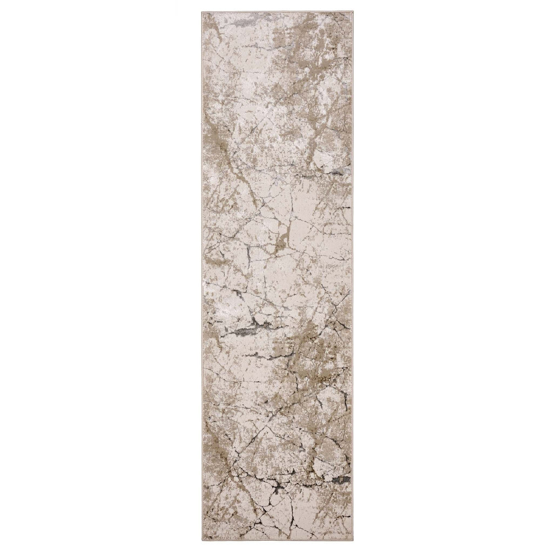 Origins Calacatta Earth Marble Design Rug - beUNIQ - Calacatta Earth - 67x230 - cream and greige rug