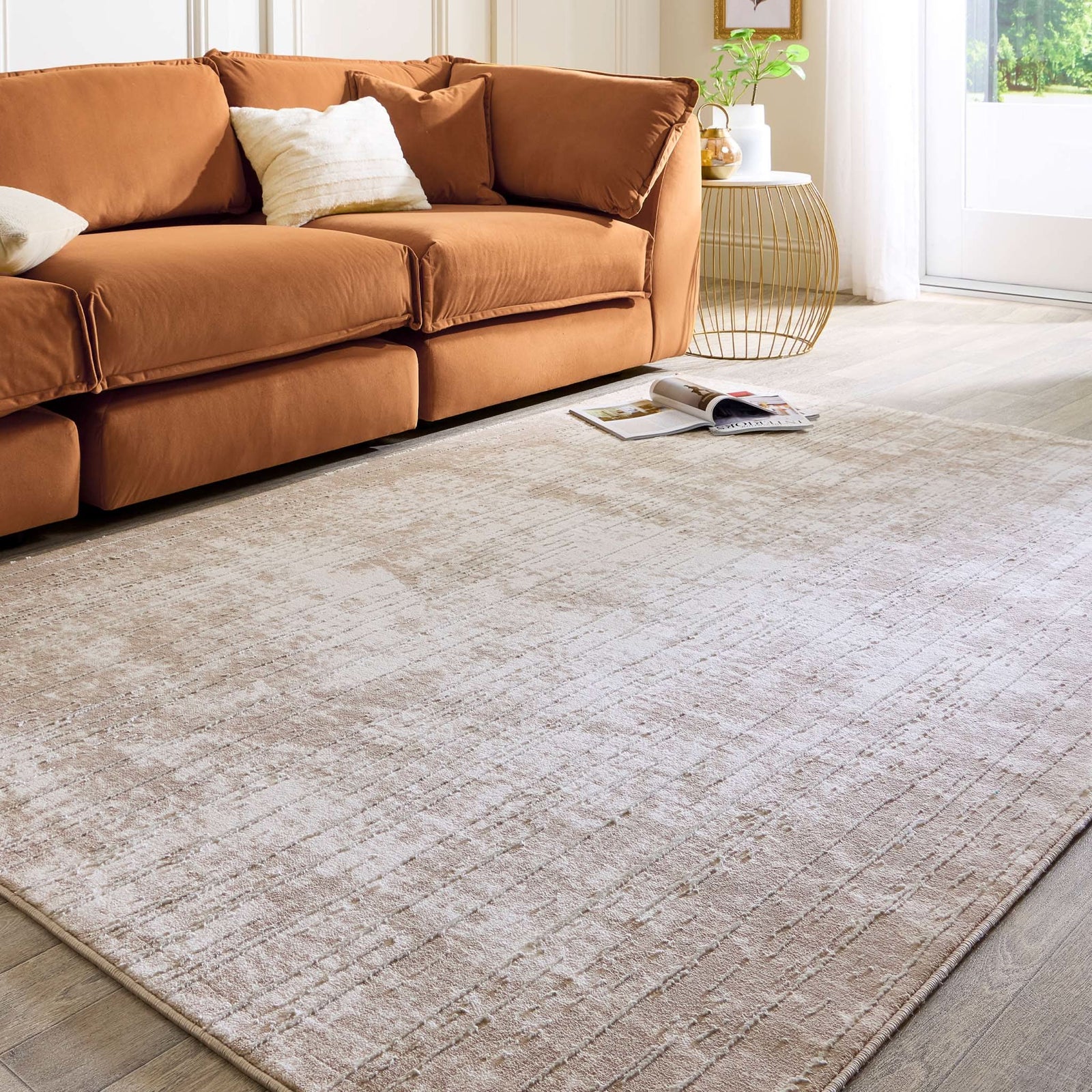 Origins Calacatta Mist Patterned Area Rug Cream - beUNIQ - Cream Rug - 80x150 - Created by Product Upload
